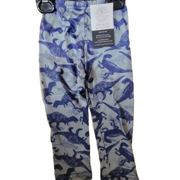 Kids Comfy Drawn Dino Blue/Grey Pants 12 -18 Months Boys - Picture 1 of 1